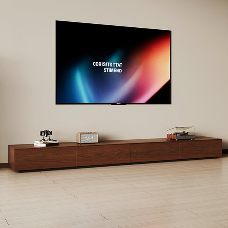 Meuble télé simple en bois massif Wabi-sabi