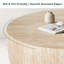 Table basse ronde de 34,6 po - Finition grain de bois moderne pour les petits salons-816275227