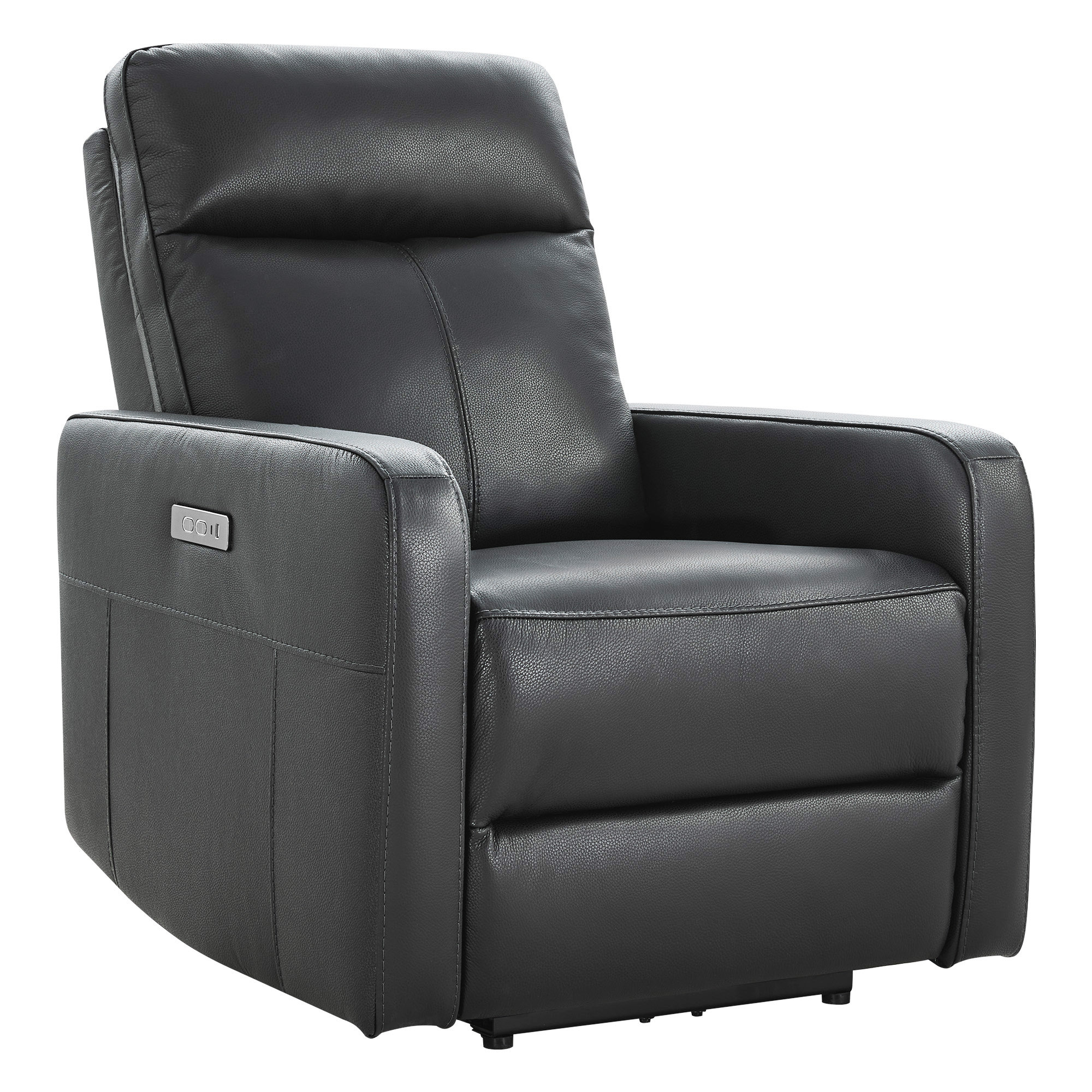 Leena Genuine Leather Power Recliner, Blue