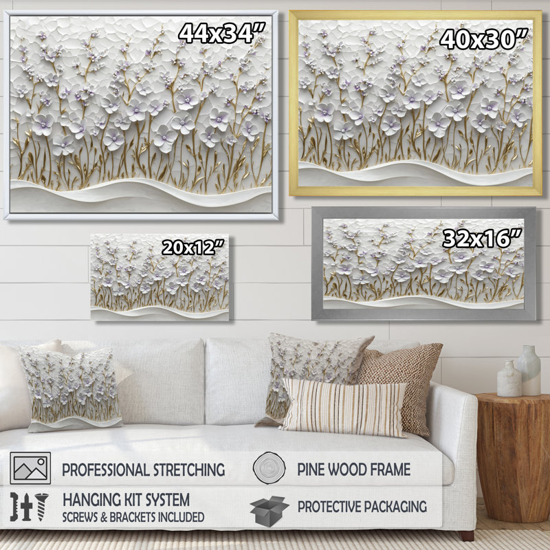 «Jackelynn Pure Wildflower Cream Horizons - Wildflowers», art mural, Reproduction encadrée d'une seule photo, Noir