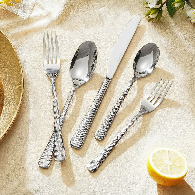 60 Piece 18/10 Stainless Steel Flatware Set, Service For 12, Silver