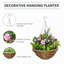 Charleston 34cm Faux Lisianthus Flowers Plant in Wicker/Rattan Pot