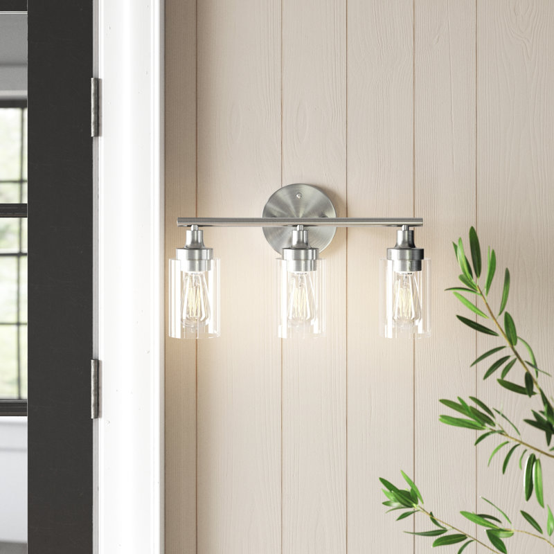 Éclairage pour salle de bain 3 lumières Rayden, Nickel