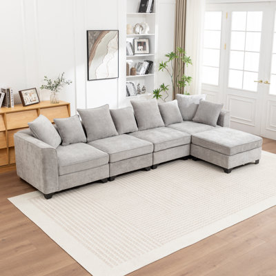 Canapé modulaire 5 pièces avec repose-pieds Bennett
