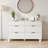 53" W 6 Drawer Double Dresser, Modern Fluted Chest of Drawers with Wide Top, White Manufactured Wood Dresser for Bedroom, Living Room