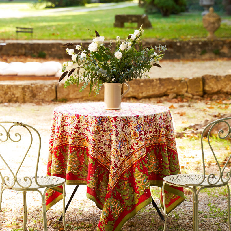 Noel Handmade Floral Tablecloth, 90" x 90"