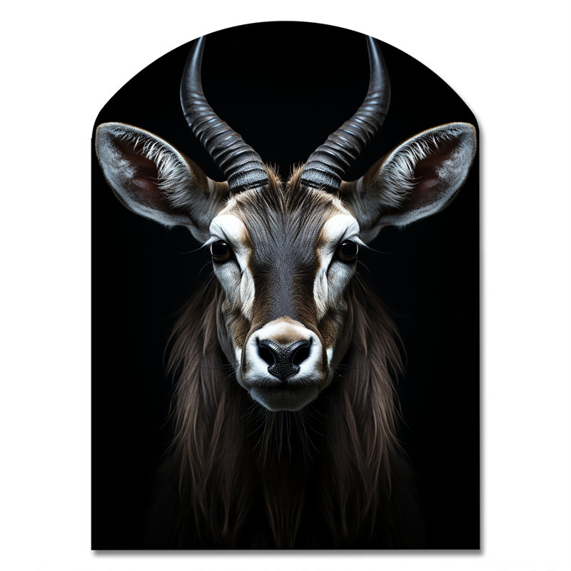 «Brémer», art mural en métal antilope asymétrique, sculpture murale en arche, H 34 po x l 25 po