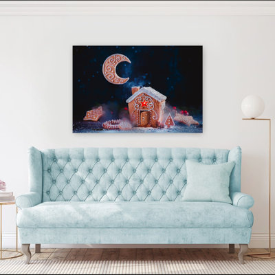«Magical Gingerbread Night», fantaisiste, abstrait, hiver contemporain, impression d'art mural