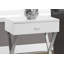 Table de bout, table de bout, table de bout, table de chevet, tiroir de rangement, stratifié blanc brillant, métal chromé-1173304974