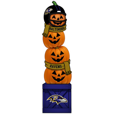 Baltimore Ravens Pumpkin Stacked Leaner With Helmet