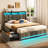 Dyane Upholstered Bed Full Bed Frame with Charging Station and LED Lights-319136829