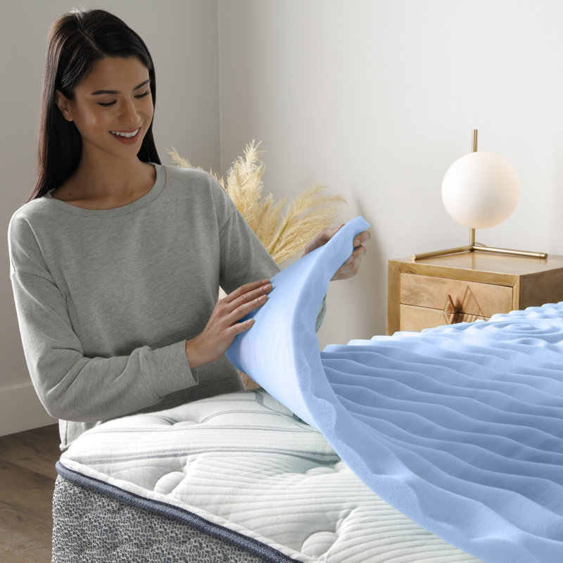 Twin XL Blue Cooling Memory Foam Mattress Topper