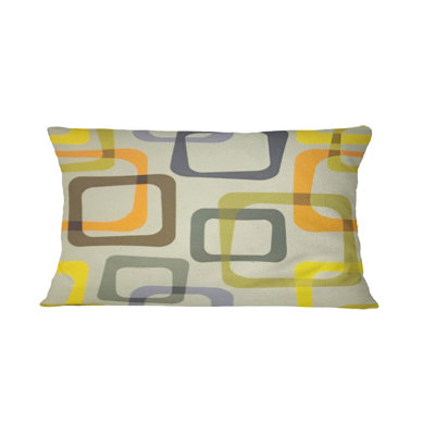 Retro Square Design VII - Mid-Century ModernPrinted Throw Pillow