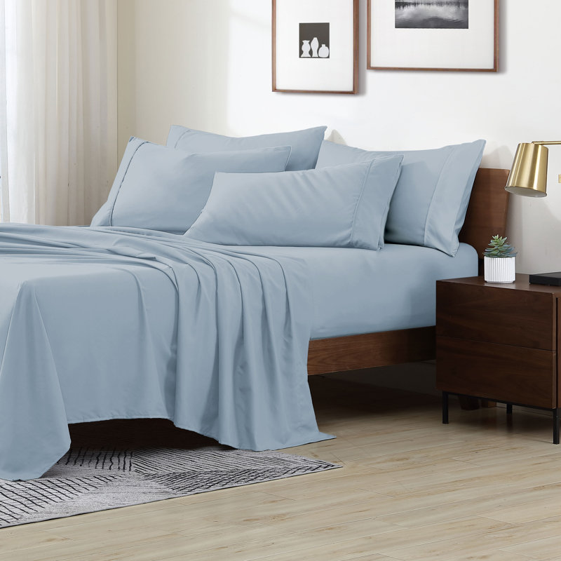 Ensemble de draps en microfibre ultra douce Swift Home Essentials avec taies d’oreiller incluses, poches profondes jusqu’à 14 po, infroissable et facile d’entretien, pêche douce