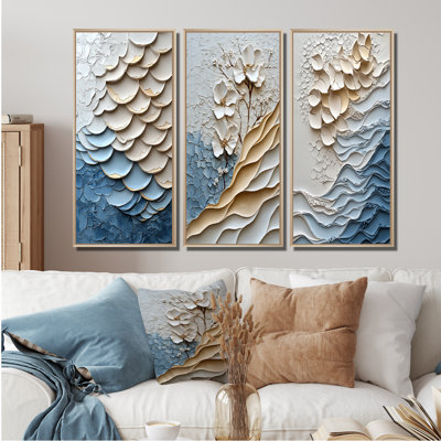 Blanc et bleu côtier mosaïque I - Collection d'art mural côtier