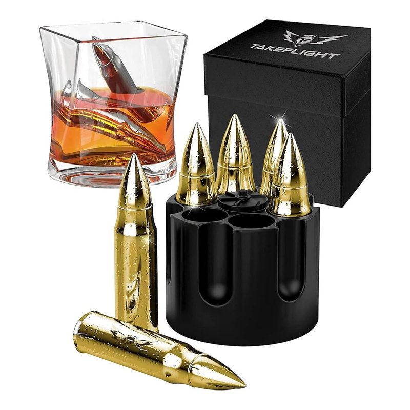 Gold Stainless Steel Whiskey Rock
