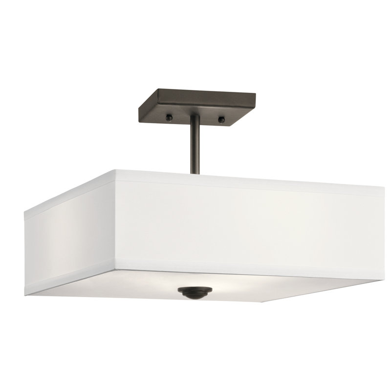 Holloway Semi Flush Mount, 11" H x 18" W x 18" D, Olde Bronze