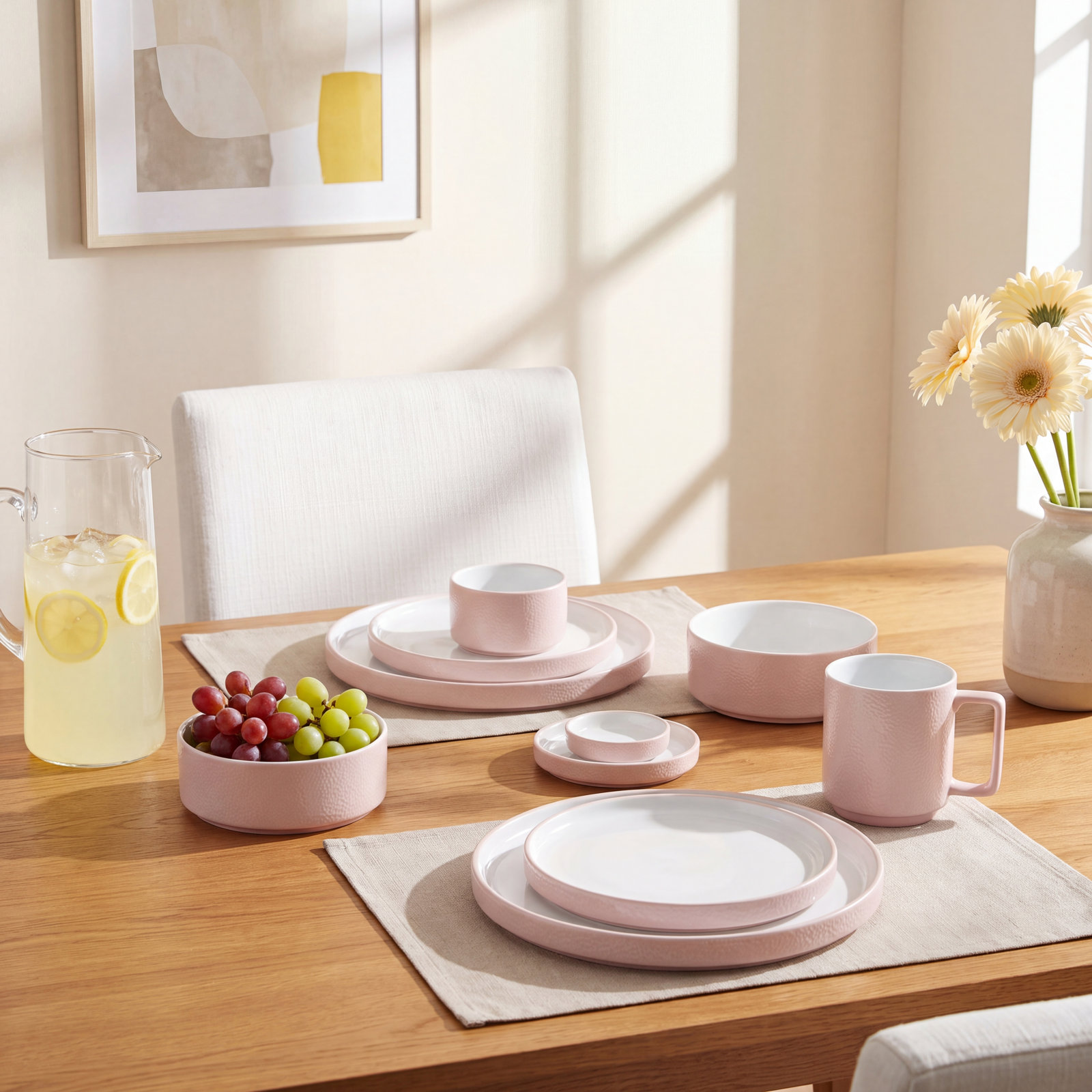 Noritake Colortex Stone Stax Deep Plates, 7 1/2", 12 Oz., Blush