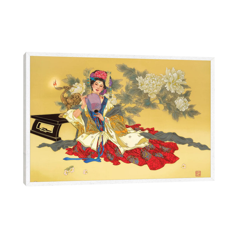 La Coquette - Painting on Canvas, White Framed, 101.6 cm H x 66.04 cm W