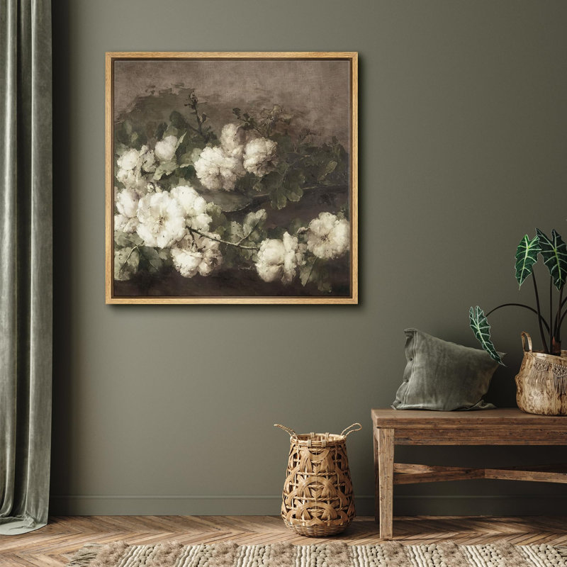 «Vintage White Roses Timeless Floral Elegance Nature Wilderness», illustrations rustiques zen encadrées sur toile