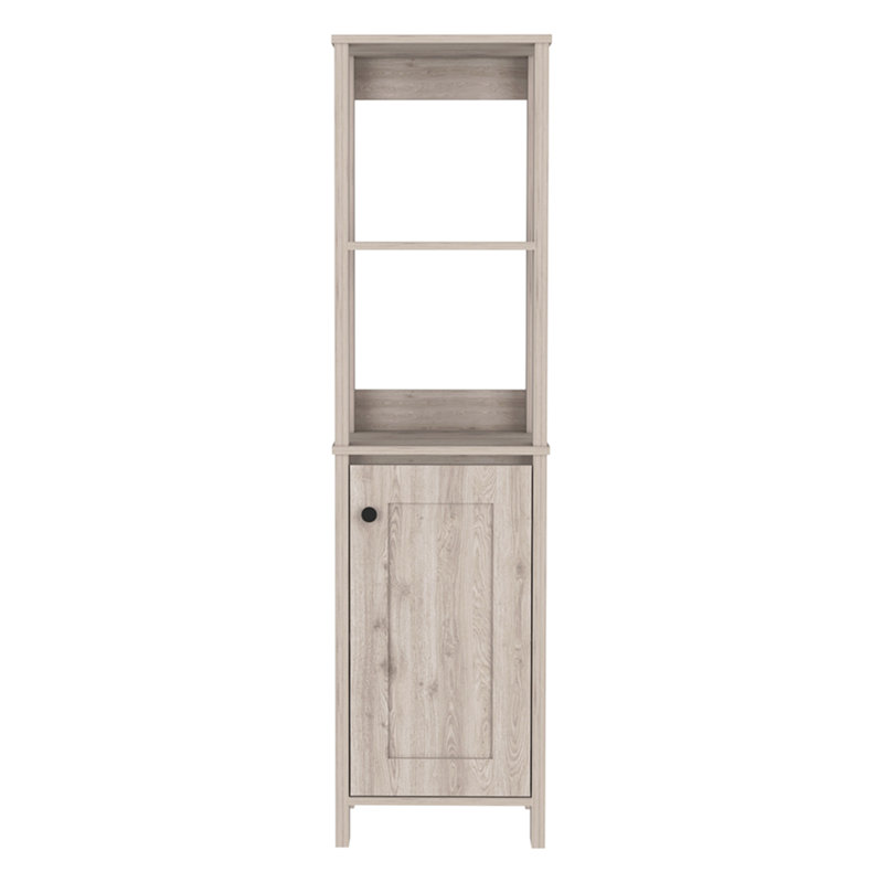 4-Shelf Linen Cabinet Light Grey