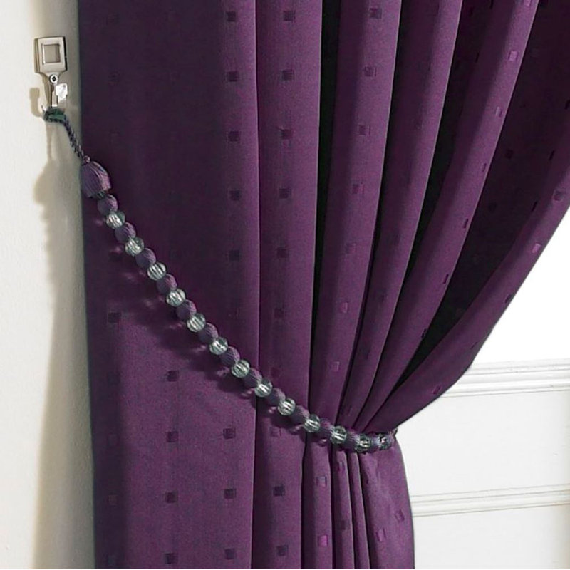 Canaan Earl Beaded Curtain Tieback, Purple