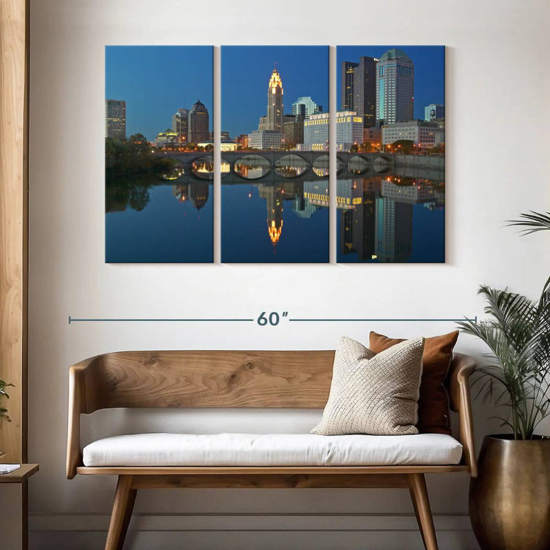 Columbus Twilight Reflection, 32" H x 50" W