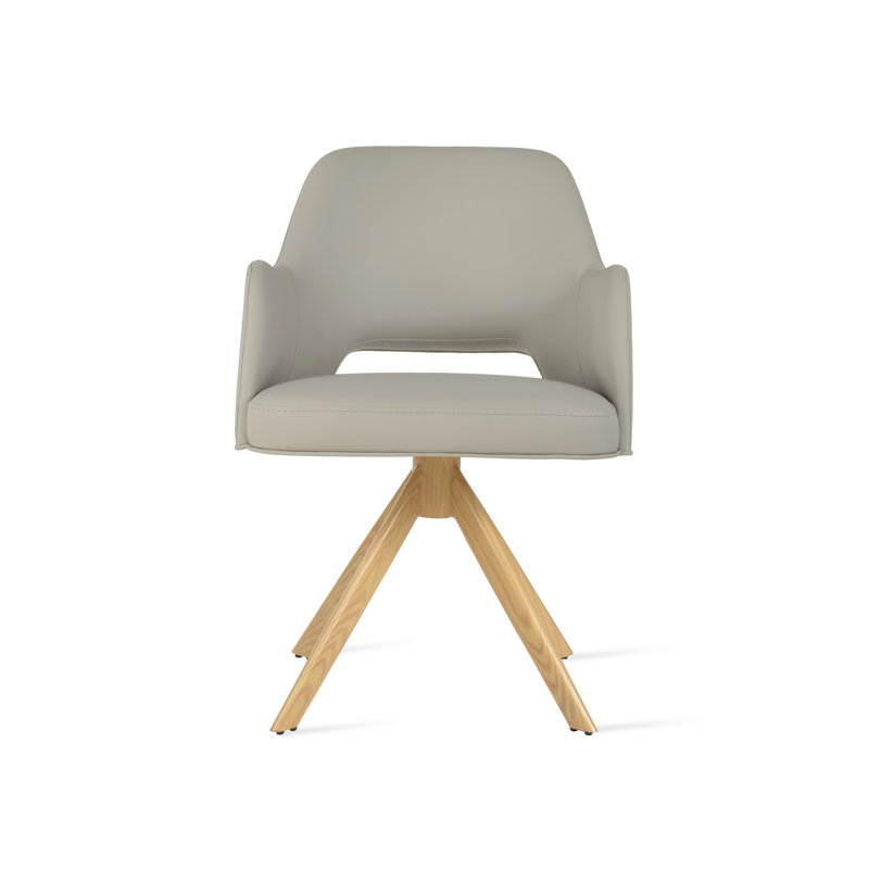 Fauteuil pivotant Marash Sword, Gris clair, Naturel