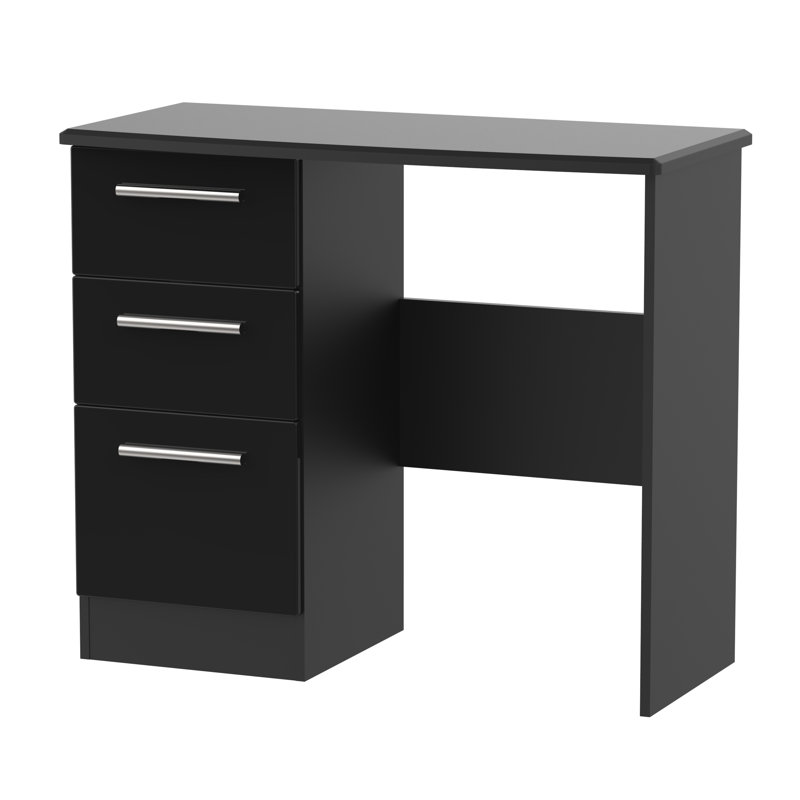 Fully Assembled Yvette Desk, Black, 79.5cm H x 93cm W x 41.5cm D, Black