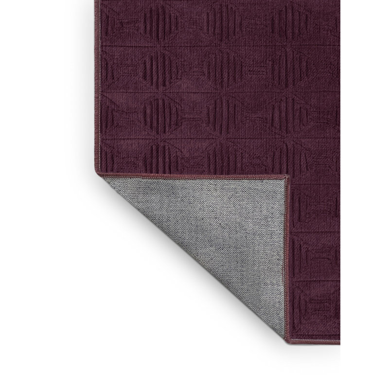 Tapis rouge en treillis lavable à la machine, Carré 8 pi