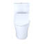 Toilette allongée deux pièces à double chasse 1,28 et 0,8 GPF TOTO WASHLET + ® Aquia IV et siège de bidet WASHLET S500e contemporain, blanc coton