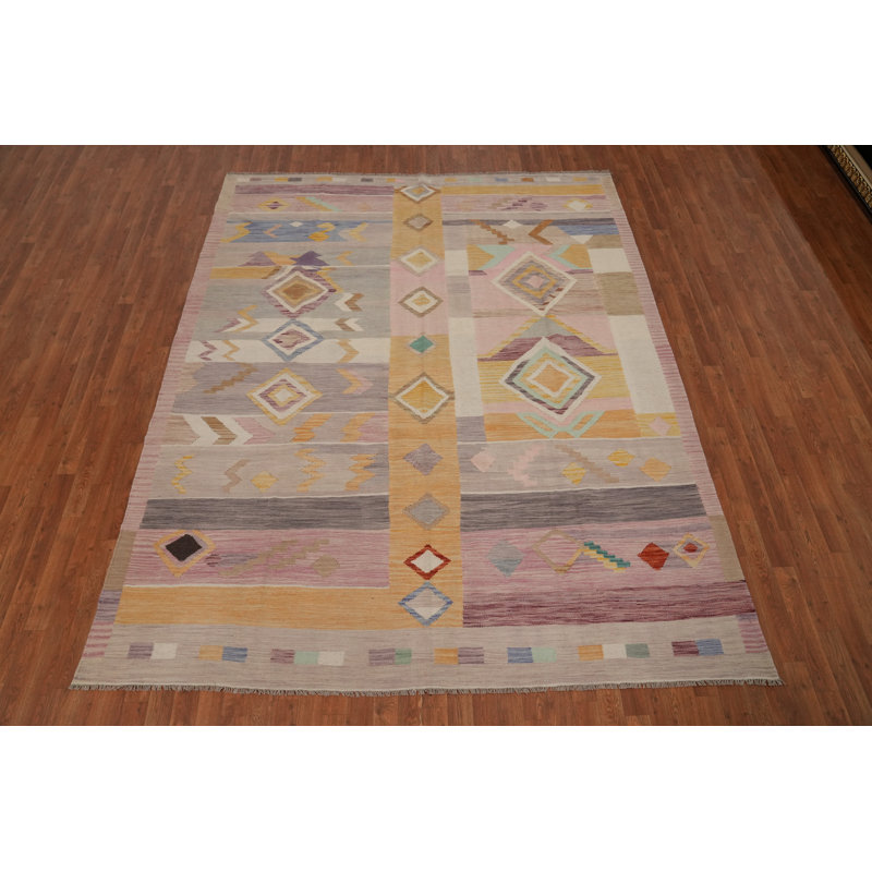 Motifs de losanges pastel dans un motif de tapis géométrique 8 x 10