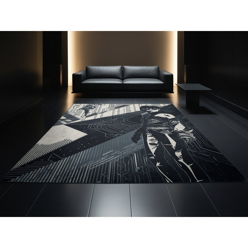 Tapis gris lavable à la machine Brooksville, 5 x 7