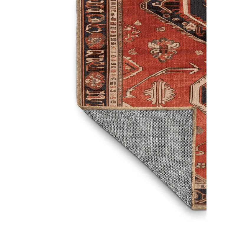 Tapis brun lavable à la machine, Rond 5 pi