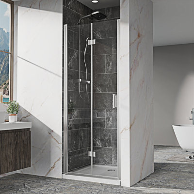 Frameless Bi-Fold Swing Shower Door