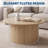 31.5" Fluted Round Coffee Table for Living Room, Small Circle Accent Center Table with Metal Frame, Floor Table for Sitting on the Floor, Home, Office, Oak-251983065