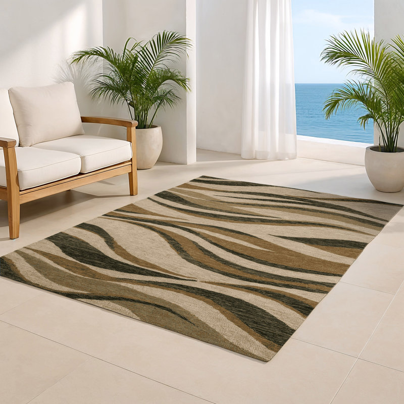 Tapis d'intérieur et d'extérieur brun Nature, Rectangle 5 pi x 7 pi