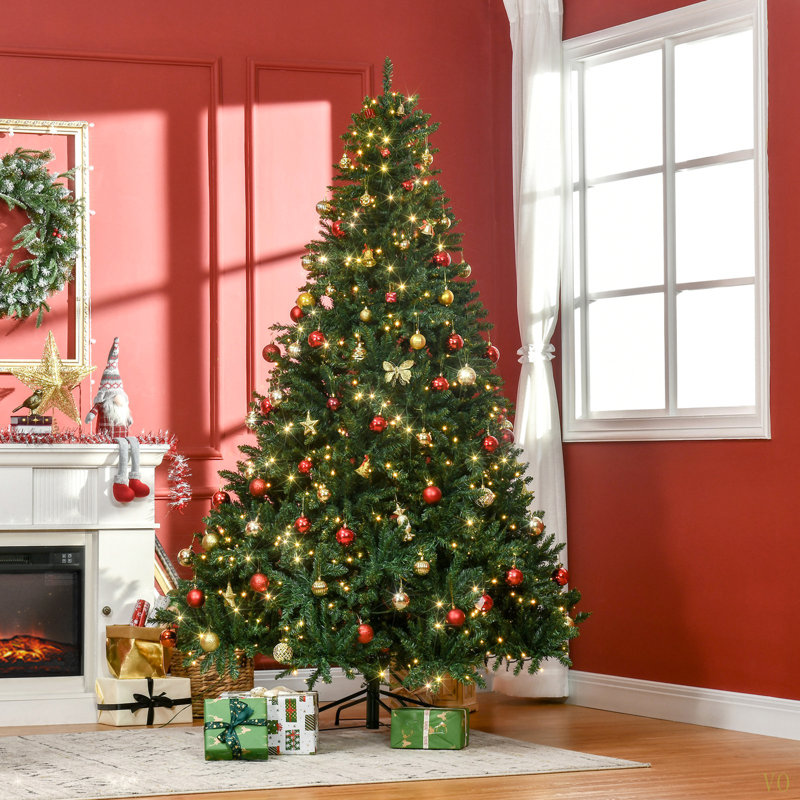 Sapin de Noël artificiel illuminé 7 pi avec branches réalistes, 700 lumières DEL chaudes et 2154 pointes