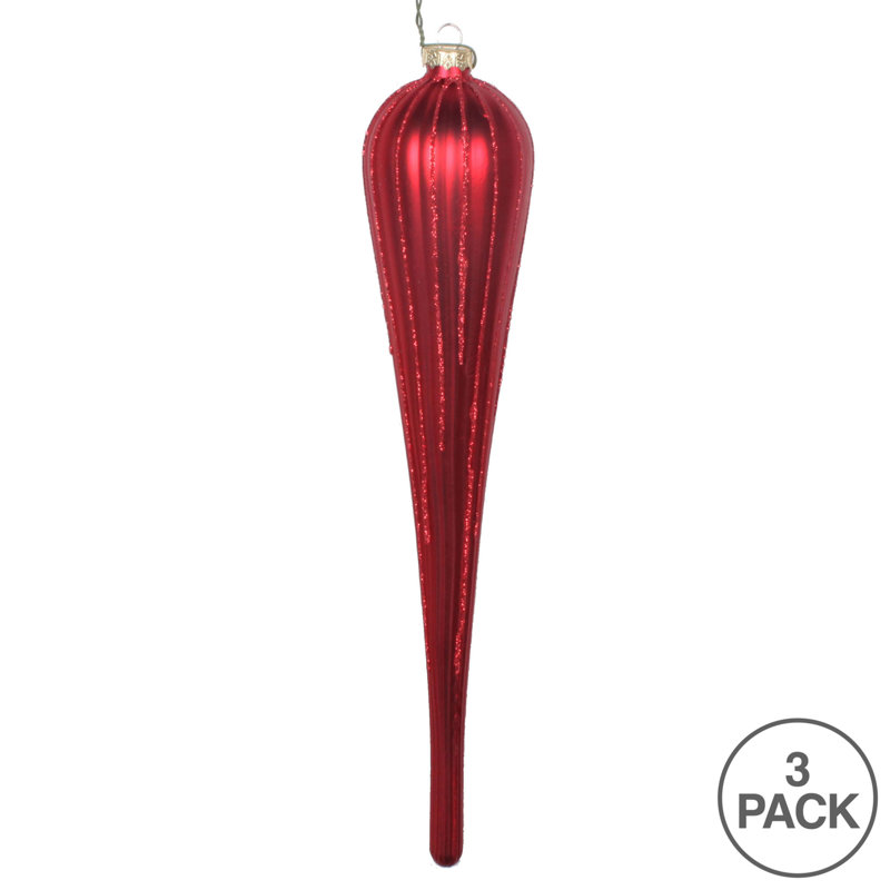 Ornement de Noël mat à paillettes, Rouge