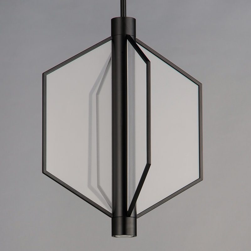 4 - Light LED Geometric Pendant, Black