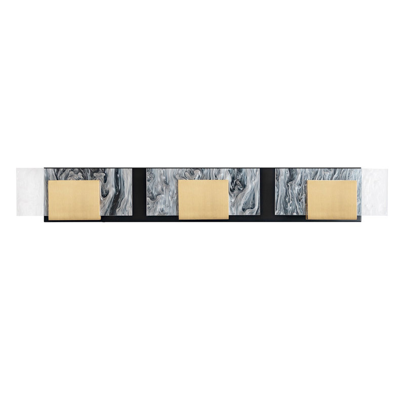 Kasha 3 Light Vanity, Brass/Black