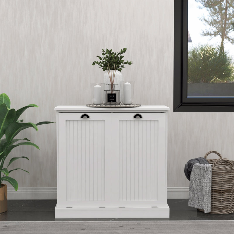 Two-Compartment Tilt-Out Laundry Sorter Cabinet