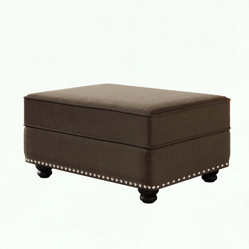 Velvet Ottoman for Modular Sofa Combinations, Brown