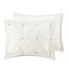 Housse de couette 3 pièces en coton double / grand avec magnifique élément de broderie élastique blanc, rehaussé par