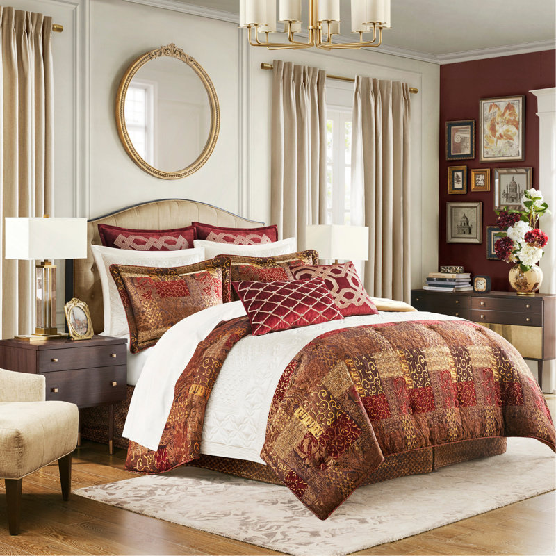 Ensemble d'édredon brun très grand avec jacquard chenille et literie 4 pièces pour chambres élégantes et confortables