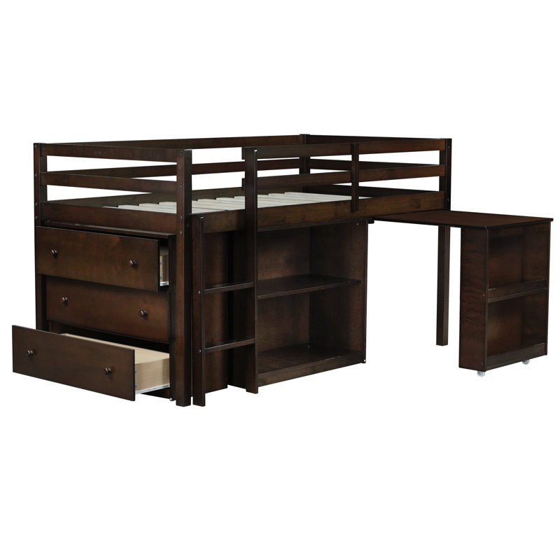 Lit mezzanine simple avec rangement et bureau
