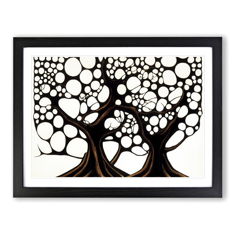 Dashing Trees - Framed Print, 25cm H x 34cm W x 2cm D, Black Framed
