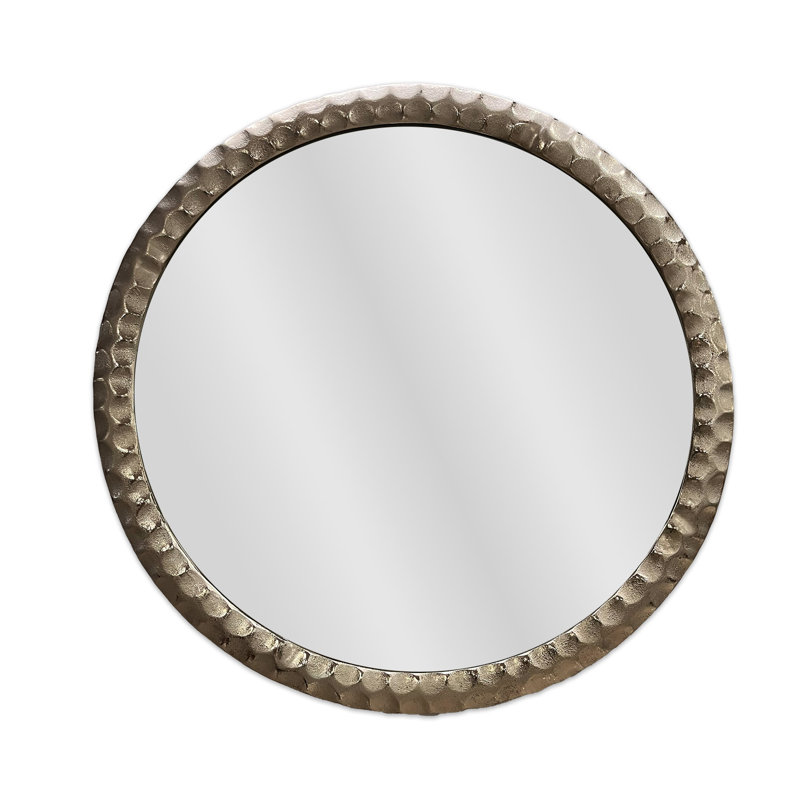 Astra 30X30 Inch Round Mirror Frame – Aluminum Casted Frame In Silver Finish – Elegant Wall Mirror For Living Room, Bedroom & Vanity Spaces