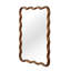 Rectangle Wood Frame Decorative Mirror with Irregular Lines, Natural Finish, Versatile Wall Mount for Bedroom Bathroom Living Room Entryway.-129673805