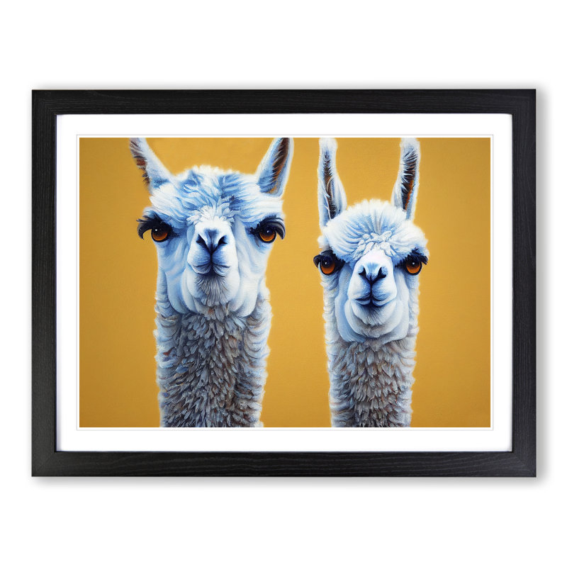 Soulful Llamas - Framed Print, Black, 34cm H x 46cm W x 2cm D